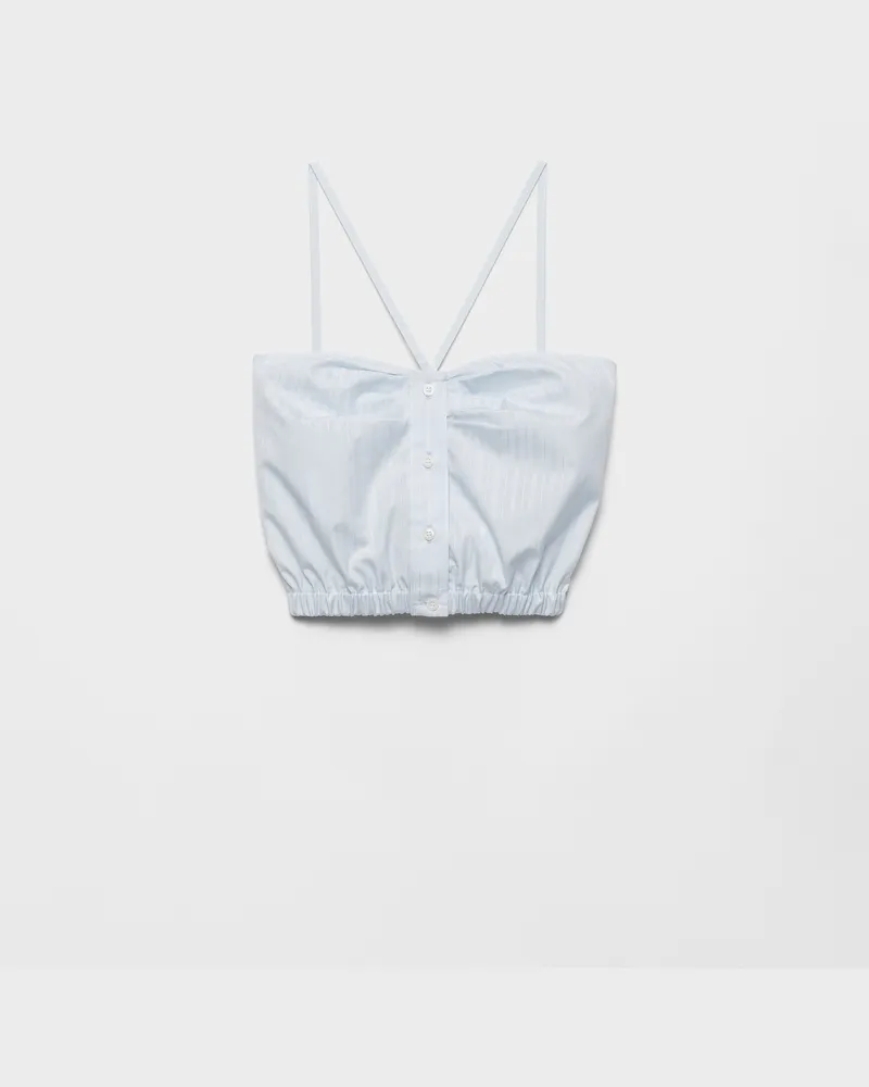 Prada Crop-Top aus Baumwolle Astro-blau