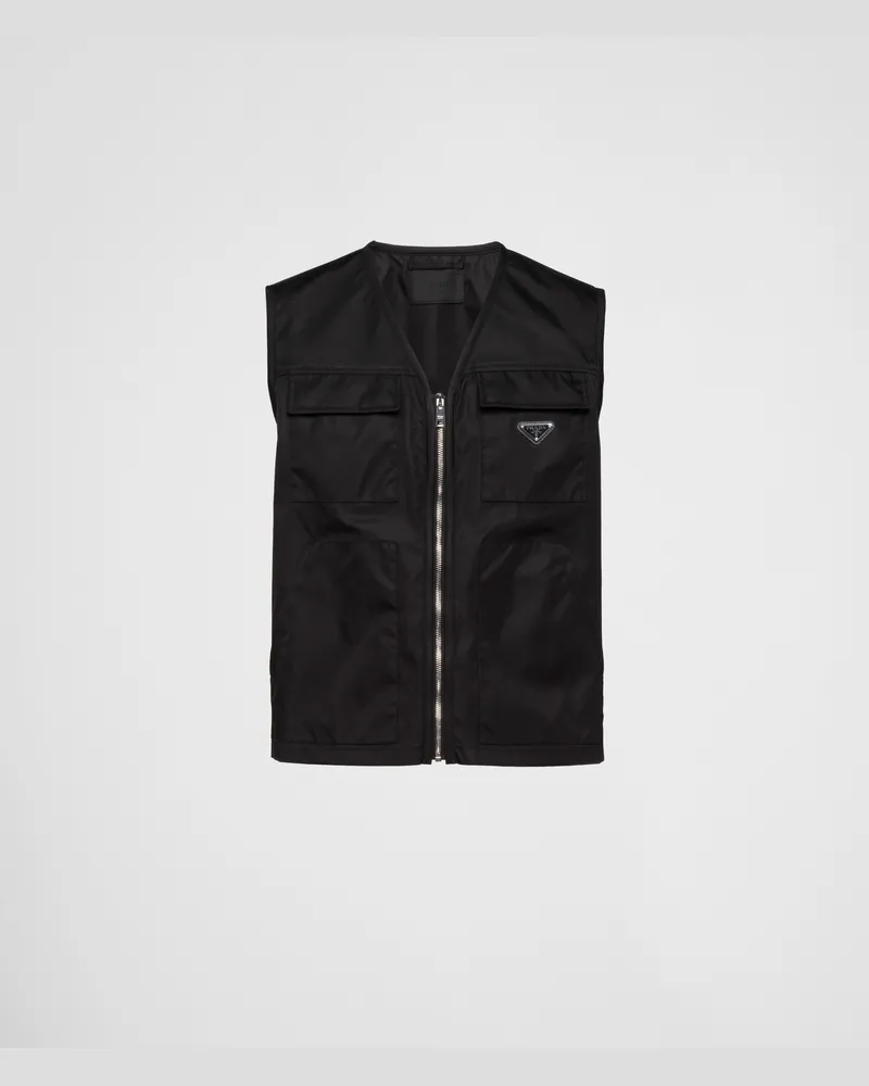 Prada Weste aus Re-Nylon Schwarz