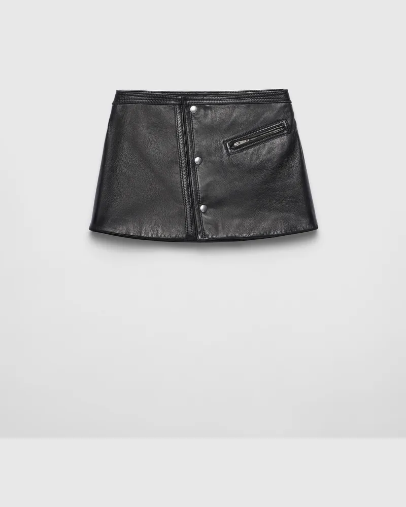 Prada Minirock aus Leder Schwarz