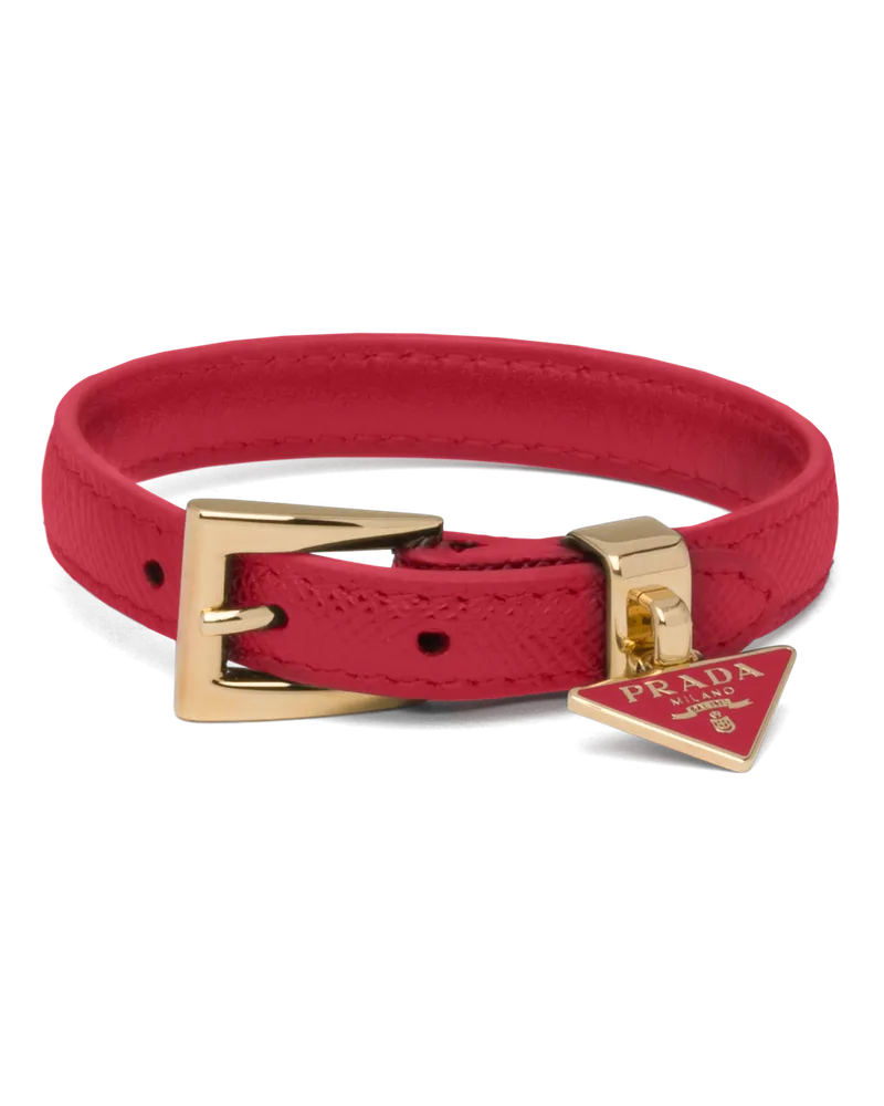 Prada Armband aus Saffiano-Leder Feuerrot