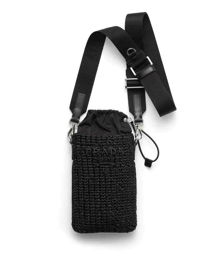 Prada Gehäkelte Smartphone-hülle, Herren, Schwarz Schwarz