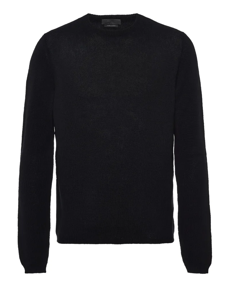 Prada Cashmere Crew-neck Sweater, Herren, Schwarz, Größe Schwarz