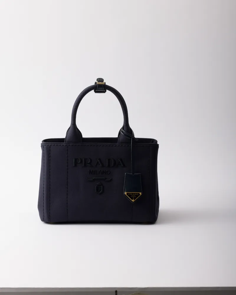 Prada Jardinière Kleine Handtasche Aus Baumwoll-canvas, Damen, Ostseeblau Ostseeblau