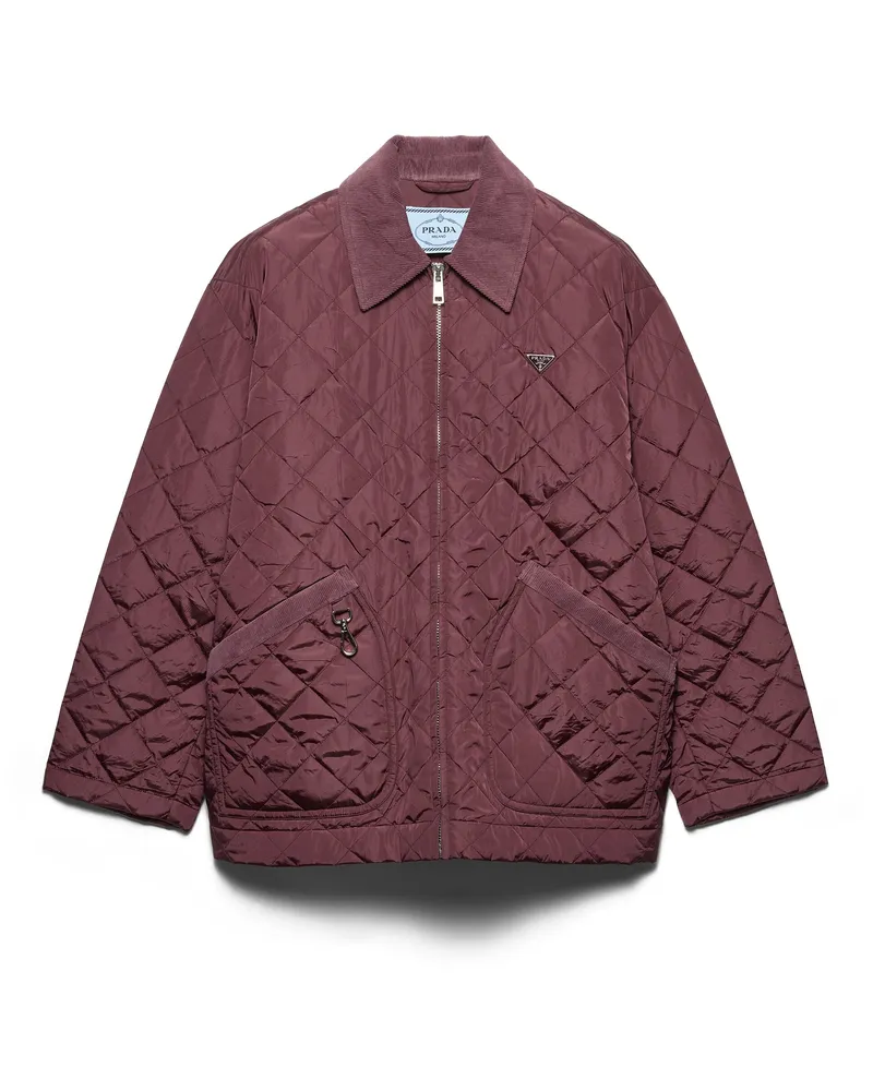 Prada Blousonjacke Aus Re-nylon, Damen, Granat, Größe Granat