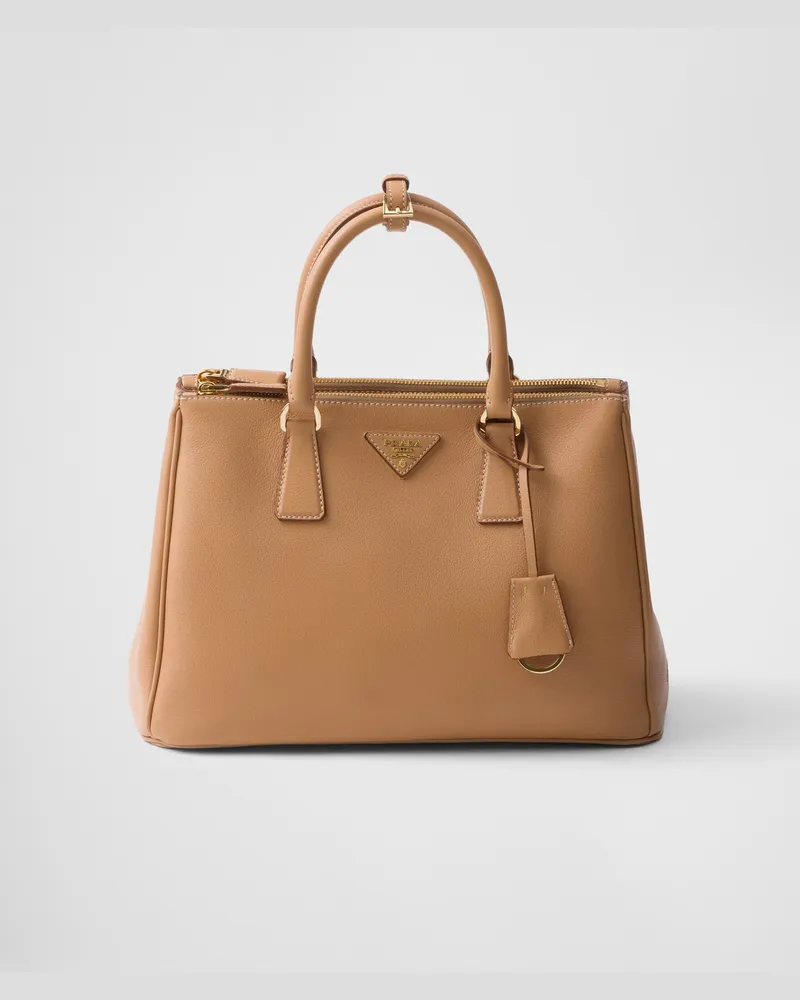 Prada Große  Galleria Tasche aus Leder Natur