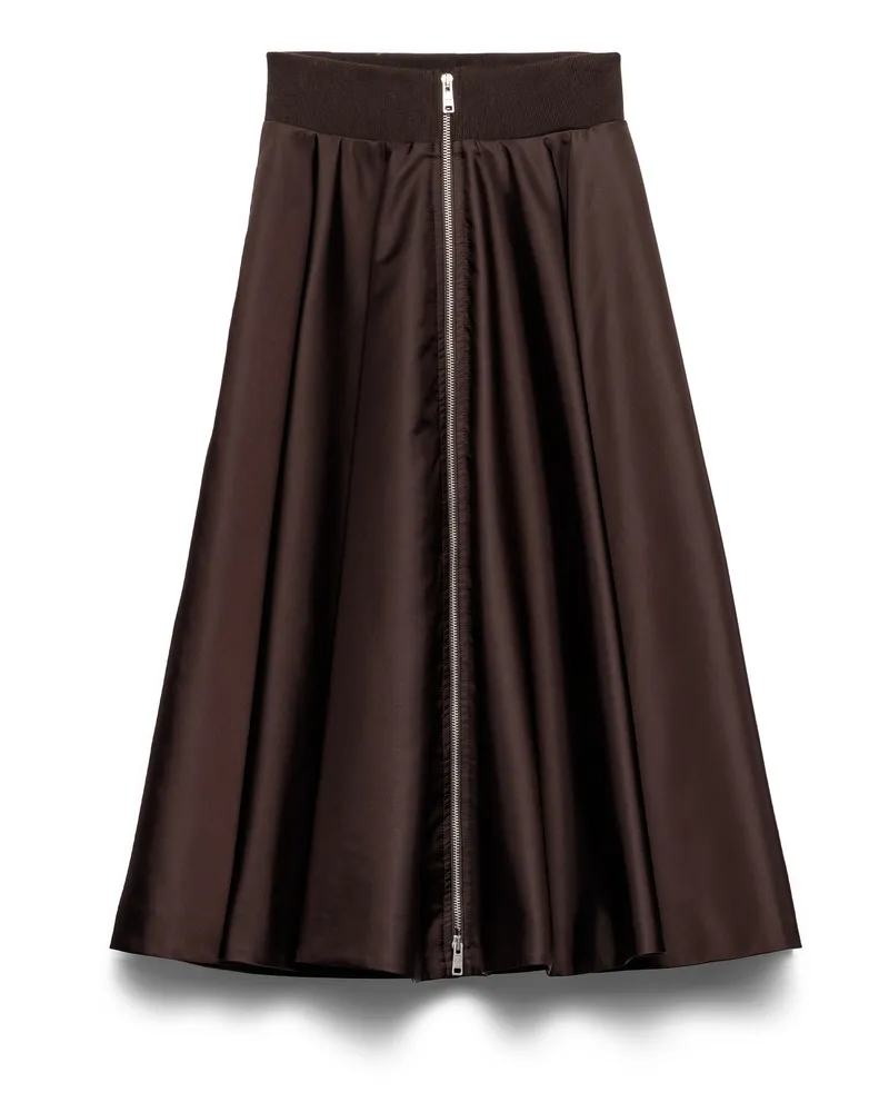 Prada Kreisrock Aus Re-nylon, Damen, Dunkelbraun, Größe Dunkelbraun