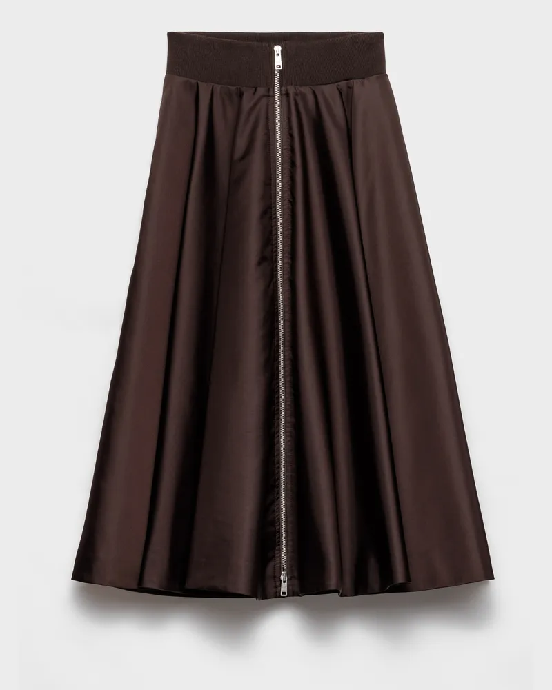 Prada Kreisrock aus Re-Nylon Dunkelbraun