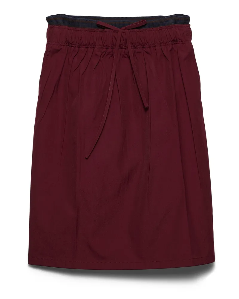 Prada Midirock Aus Popeline, Damen, Granat, Größe Granat