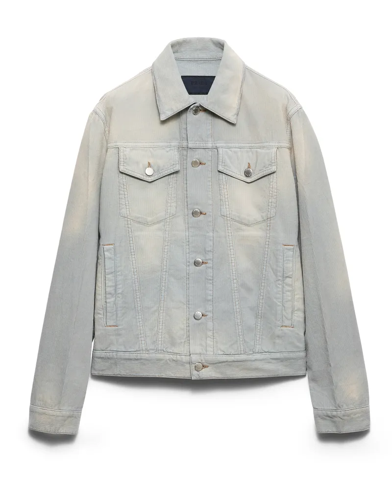 Prada Blousonjacke Aus Cord, Herren, Hellblau, Größe Hellblau