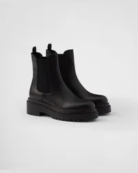 Prada Chelsea Boots aus Leder Schwarz