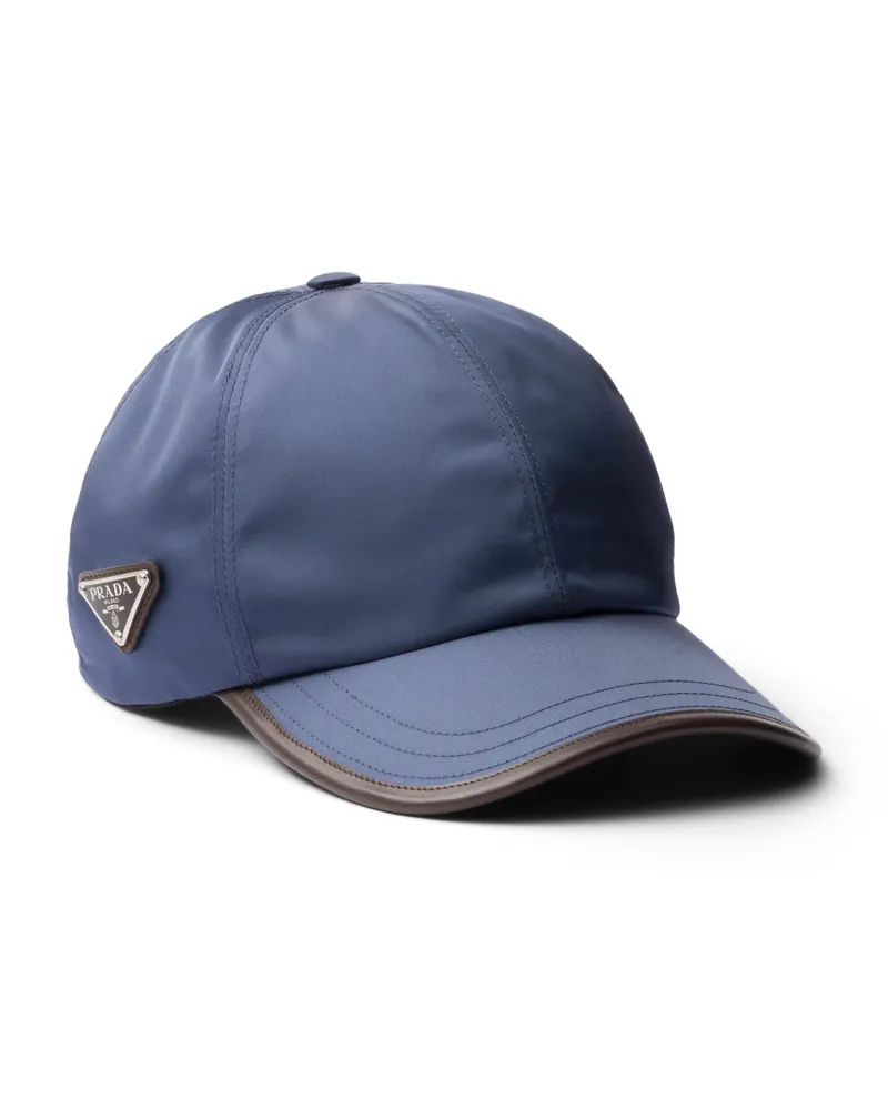 Prada Baseballkappe Aus Re-nylon Und Leder, Herren, Aviation/blau, Größe Aviation