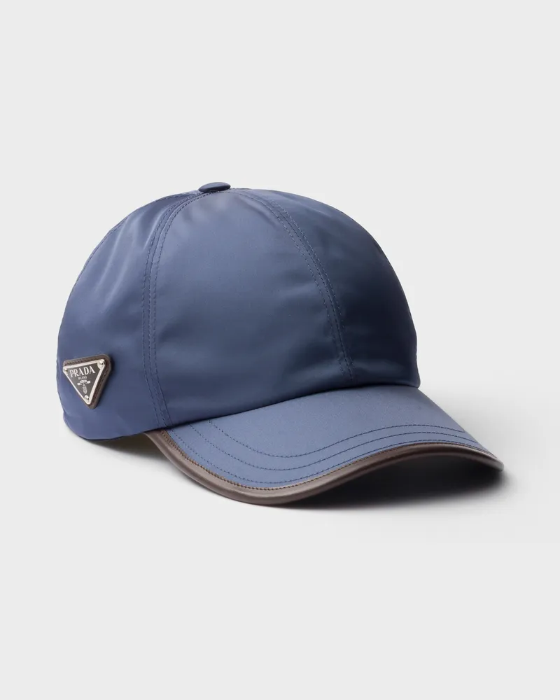 Prada Baseballkappe aus Re-Nylon und Leder Aviation
