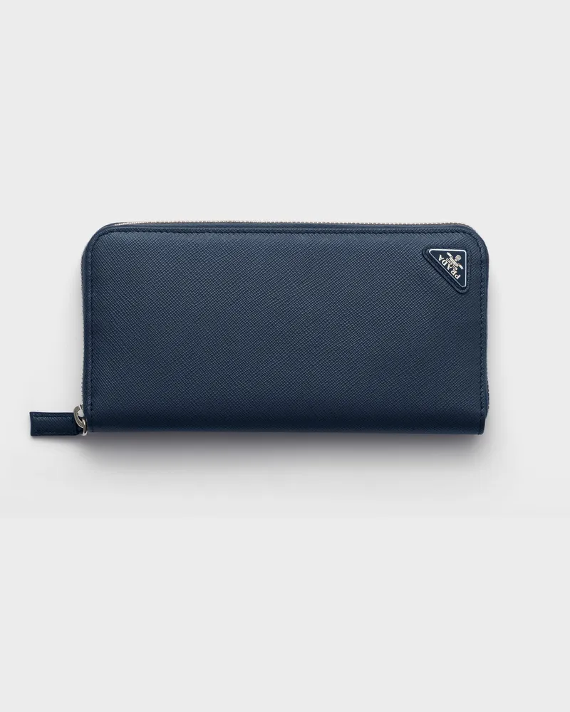 Prada Geldbörse aus Saffiano Ostseeblau