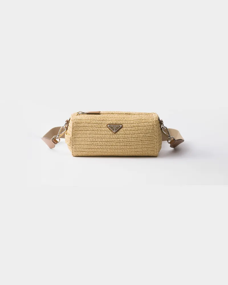 Prada Gehäkelte Schultertasche Natur