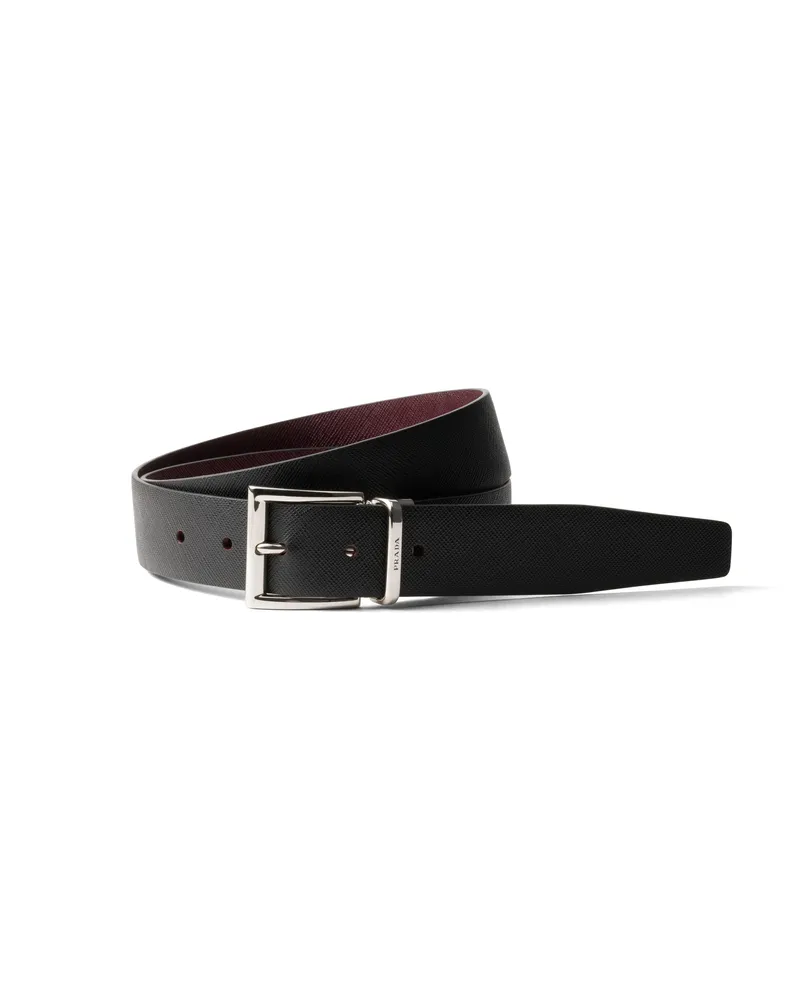 Prada Gürtel, Herren, Schwarz/granat, Größe Schwarz