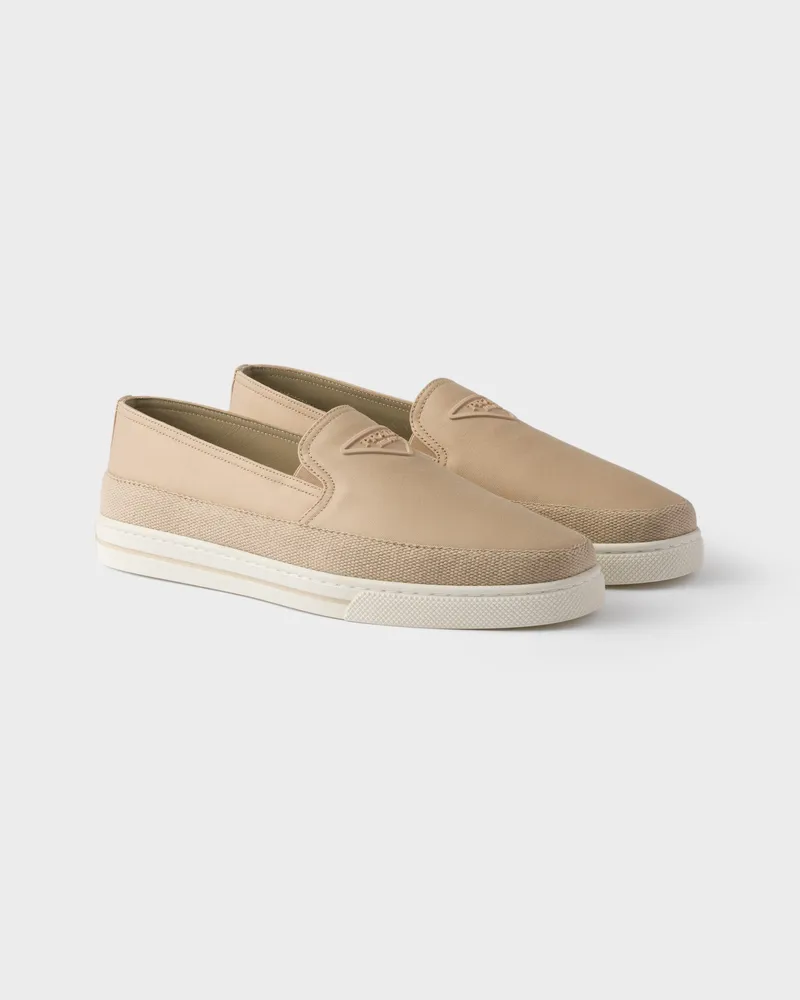 Prada Slip-ons aus Baumwoll-Canvas Kordel