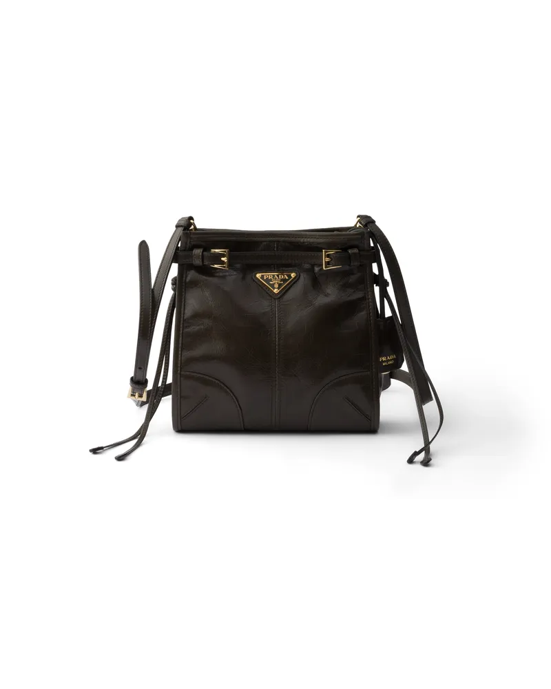 Prada Bonnie Mini-schultertasche Aus Leder, Damen, Waldgrün Waldgrün