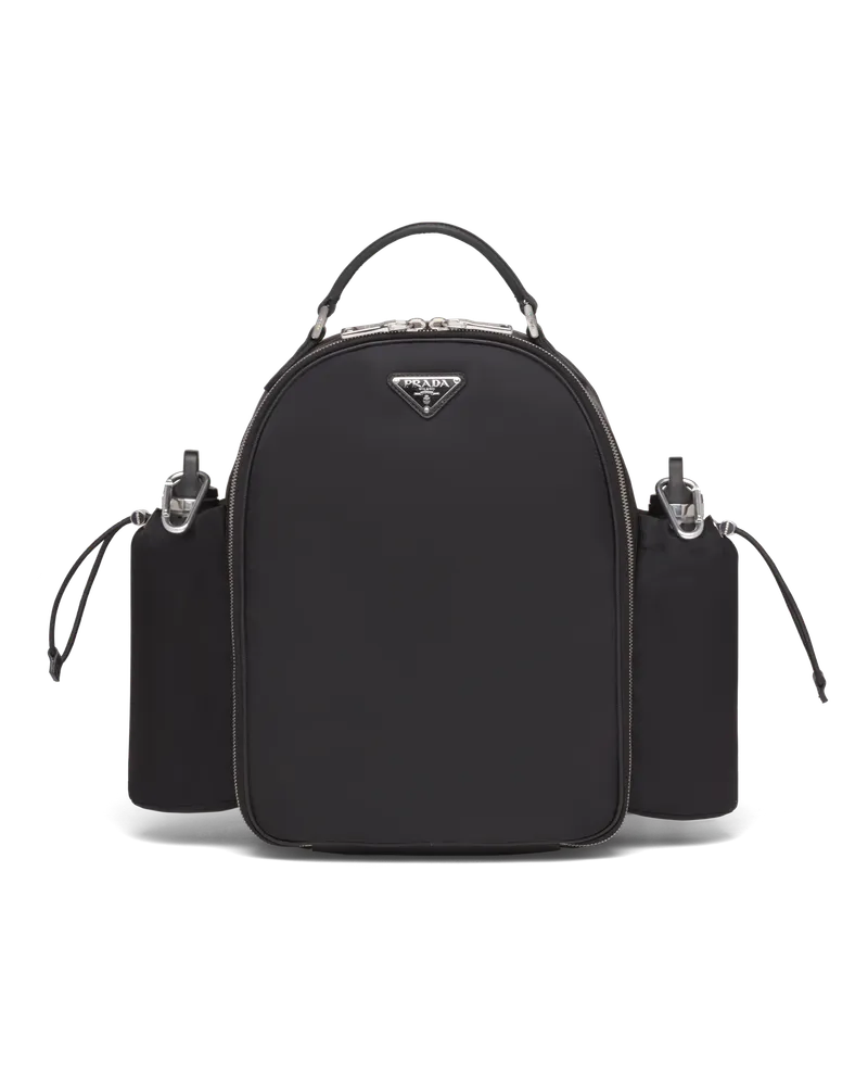 Prada Voll ausgestatteter Picknick-Rucksack Re-Nylon Schwarz