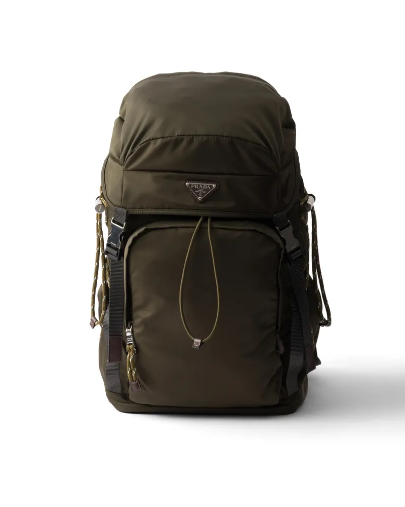 Prada Speedrock Rucksack Aus Re-nylon Und Leder, Herren, Camouflage/grün Camouflage