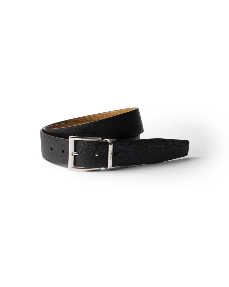 Prada Gürtel, Herren, Schwarz/karamell, Größe Schwarz