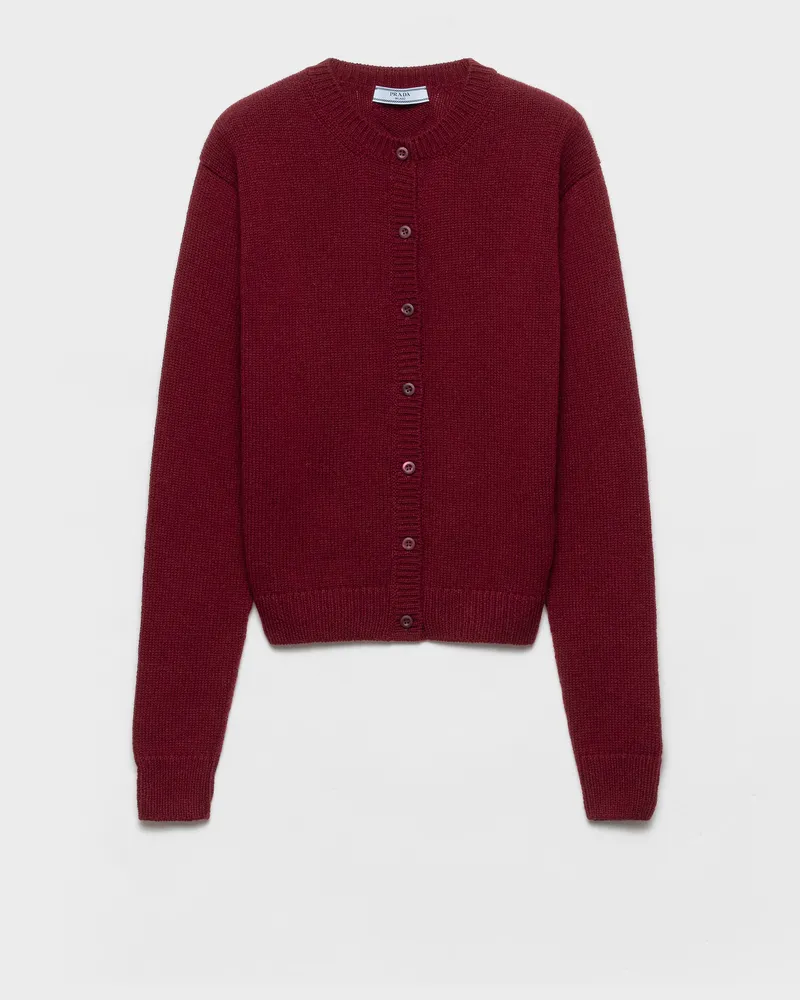 Prada Strickjacke aus Kaschmir Amaranthrot