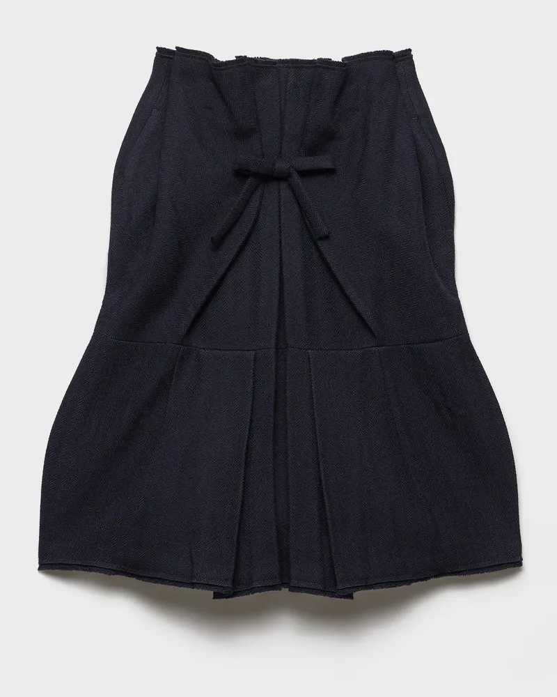 Prada Midirock aus Chevron-Wolle Blau