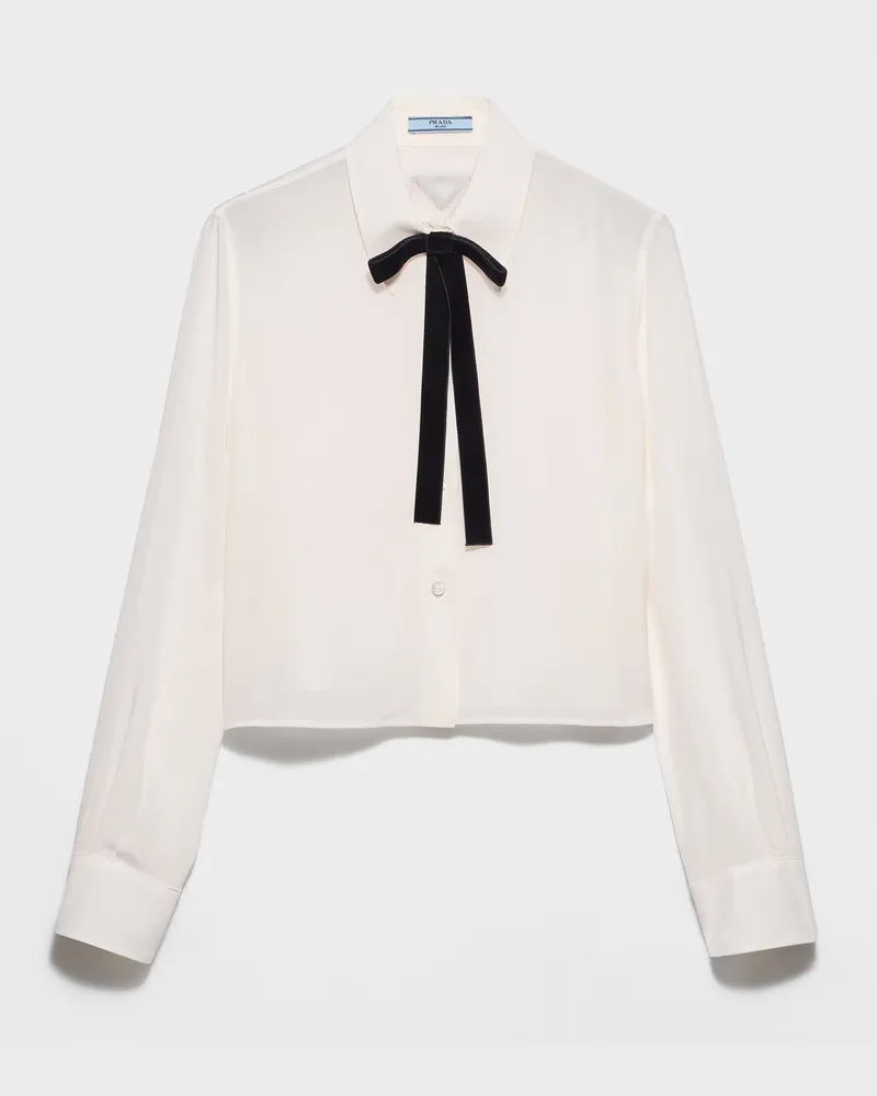 Prada Hemd aus Crêpe de Chine Elfenbein