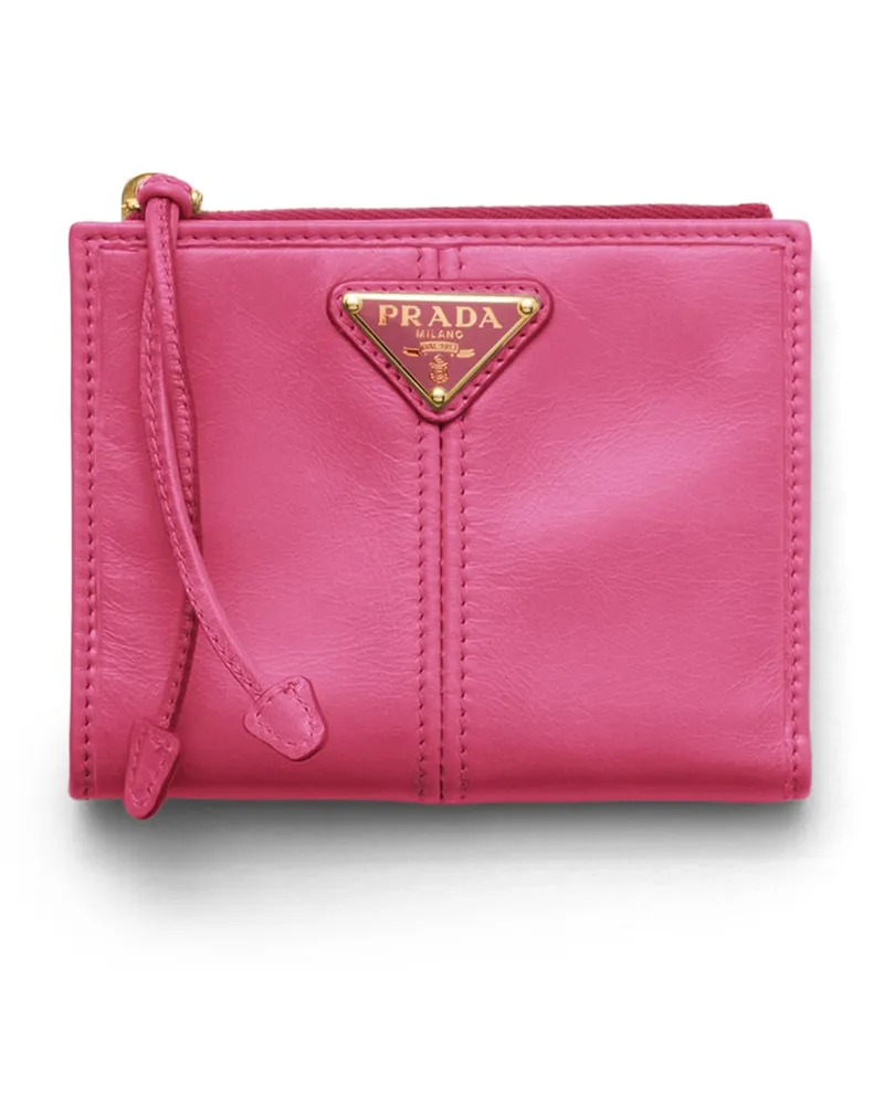 Prada Kleine Geldbörse Aus Leder, Damen, Pfingstrose Pfingstrose