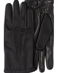 Prada Handschuhe aus Stoff und Leder Schwarz