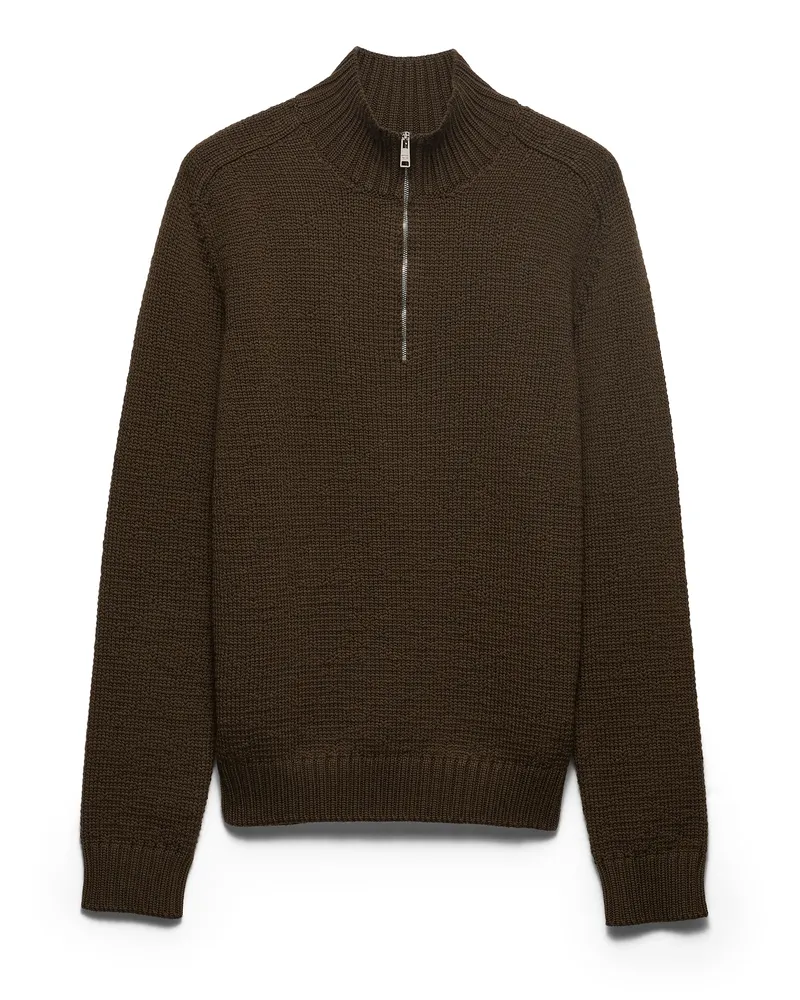Prada Rollkragenpullover Aus Wolle, Herren, Waldgrün, Größe Waldgrün