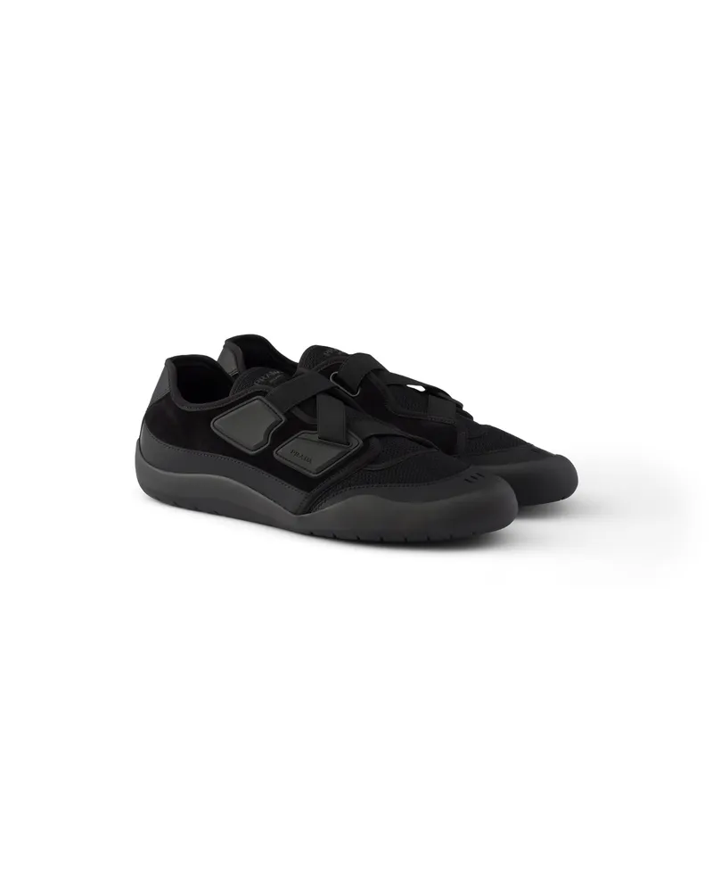 Prada Speedrock Sneaker Aus Leder Und Meshgewebe, Herren, Schwarz, Größe 12 Schwarz