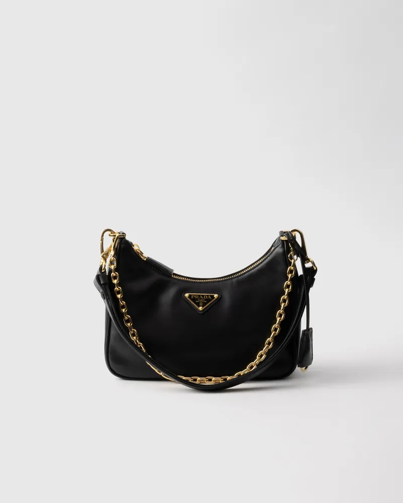 Prada Re-Edition Mini Bag aus Leder Schwarz