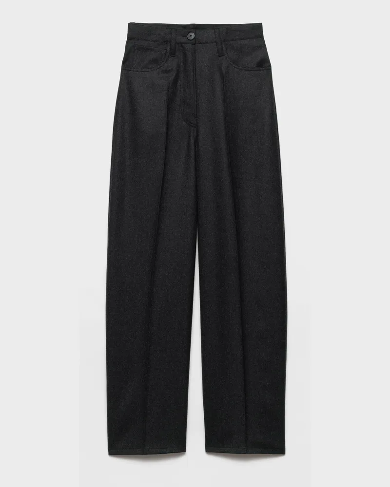 Prada Hose aus Wolle und Flanell Anthrazitgrau
