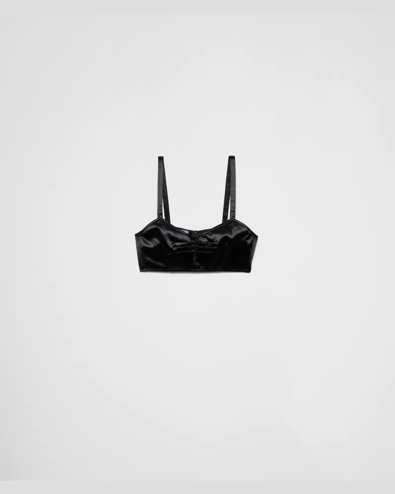 Prada BH-Top aus Satin Schwarz