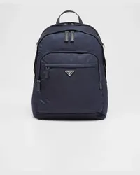 Prada Rucksack aus Re-Nylon und Saffiano-Leder Blau