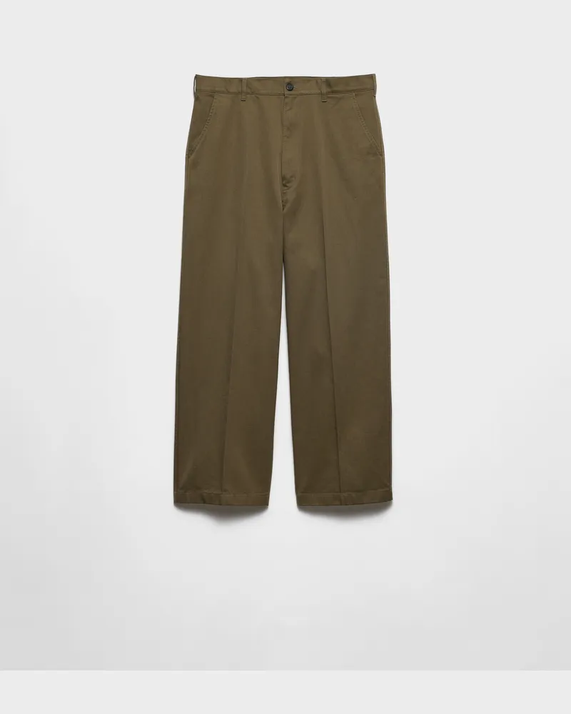 Prada Chinohose aus Baumwolle Salbeigrün
