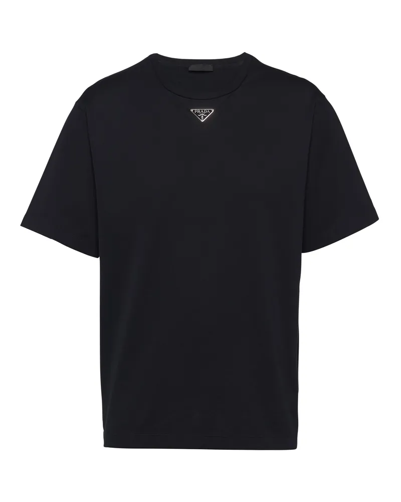 Prada T-shirt Aus Baumwolle, Herren, Schwarz, Größe Schwarz