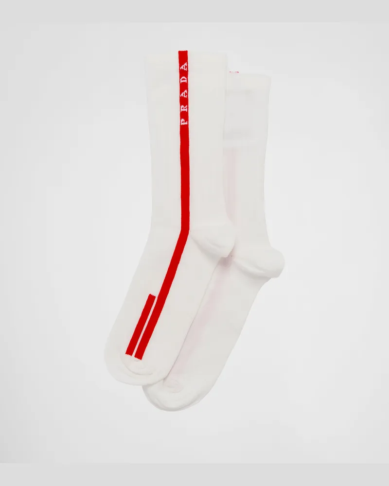 Prada Socken aus Funktionsnylon Weiss