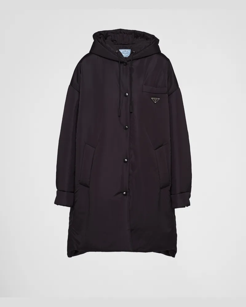 Prada Oversize-Regenmantel aus Light Re-Nylon Schwarz