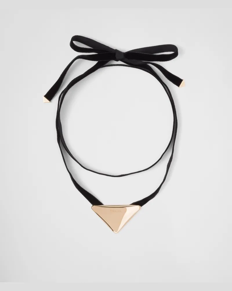 Prada Eternal Gold Choker mit mittelgroßem Anhänger aus Gelbgold Gold