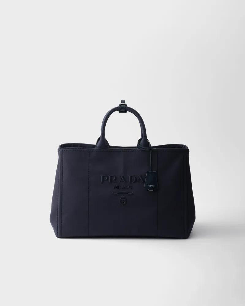 Prada Jardinière Extragroße Tote Bag aus Canvas Ostseeblau