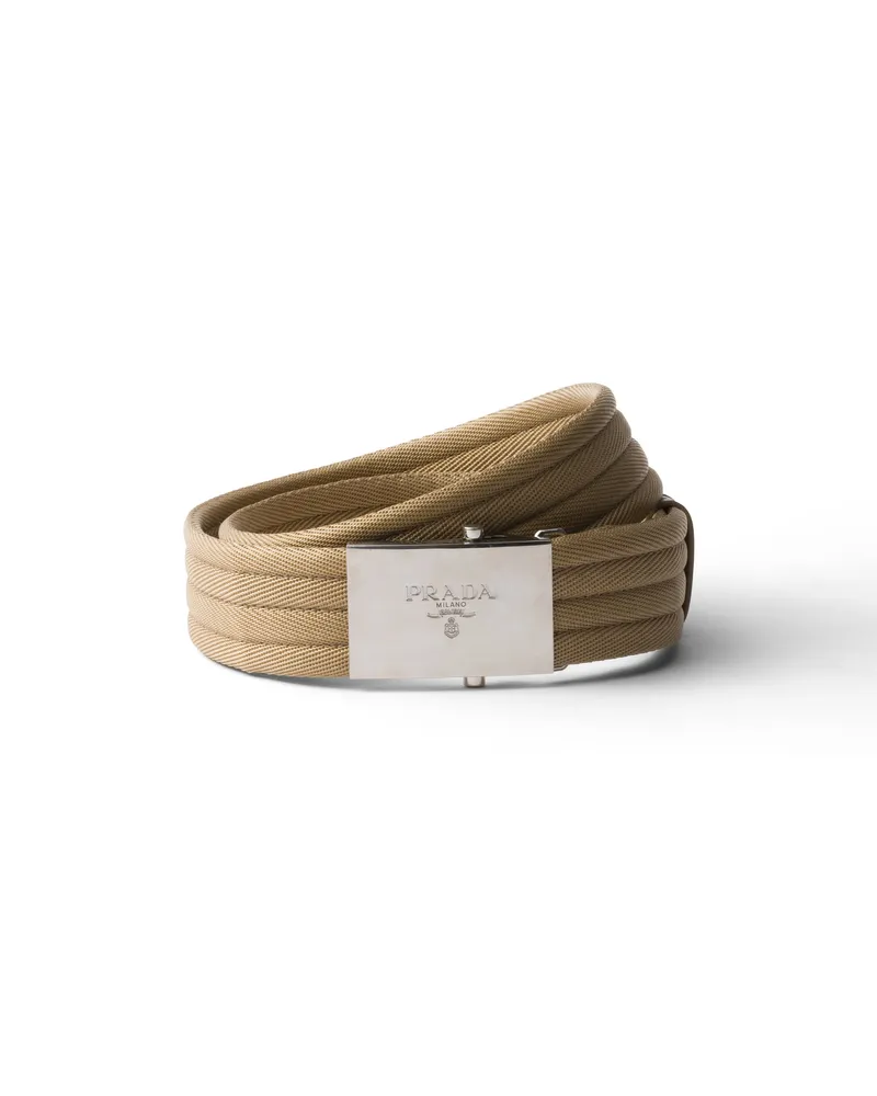 Prada Gürtel Aus Stoff, Herren, Kamelbraun, Größe Kamelbraun