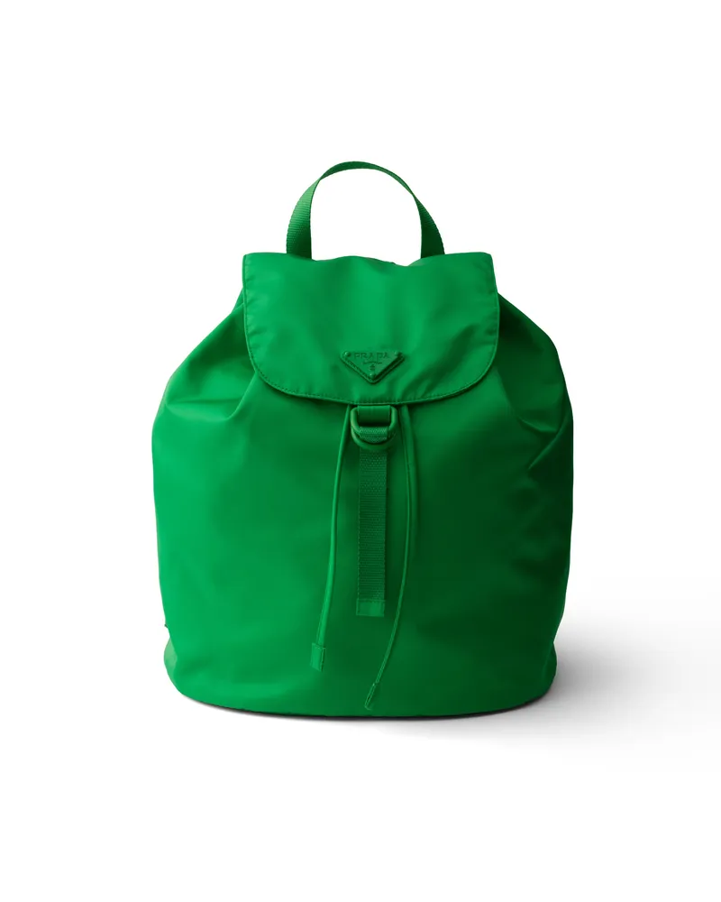 Prada Rucksack Aus Re-nylon, , Smaragd Smaragd