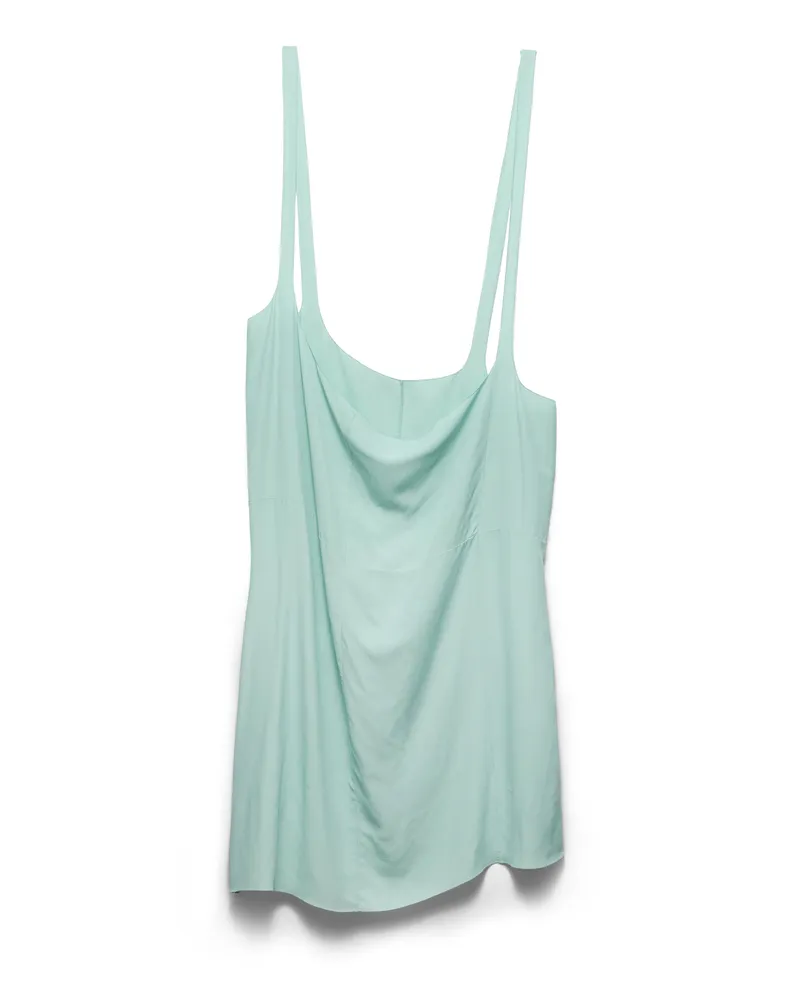 Prada Rock Aus Crêpe Mit Hosenträgern, Damen, Blattgrün, Größe Blattgrün