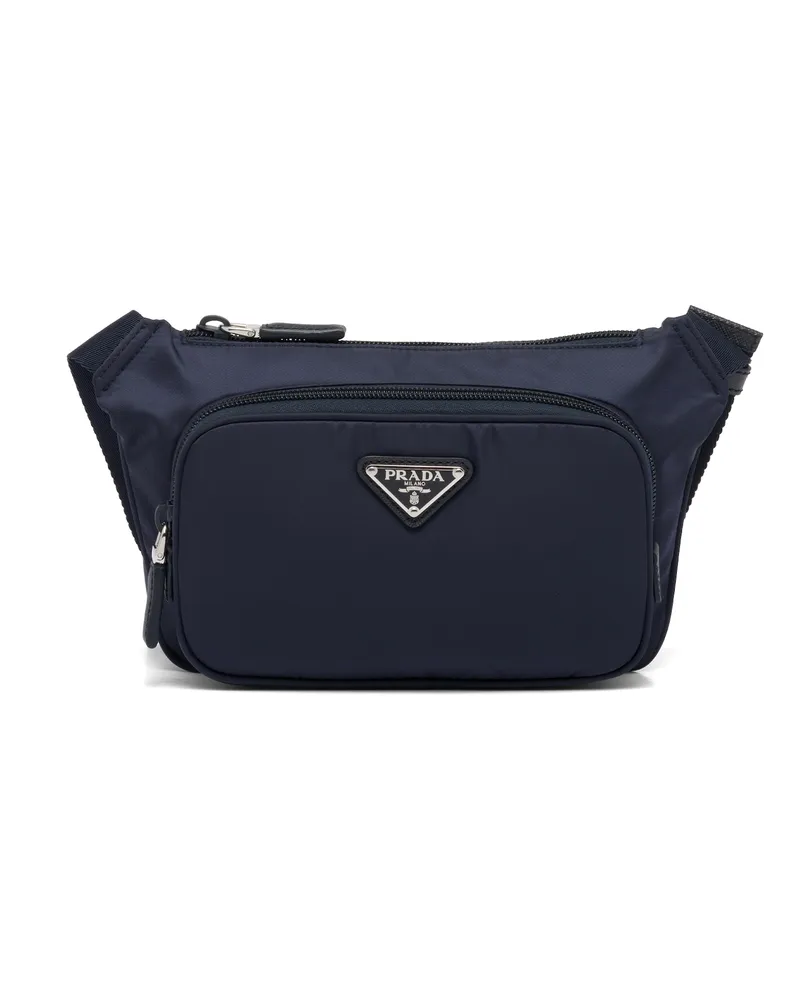 Prada Schultertasche: Re-nylon Und Saffiano-leder, Herren, Blau Blau