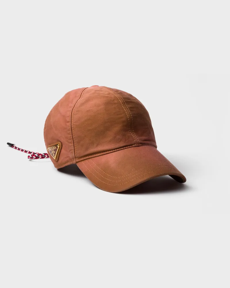 Prada Baseballkappe aus Baumwolle Karamell