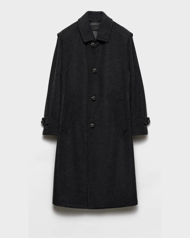 Prada Mantel aus Wolle und Kaschmir Anthrazitgrau