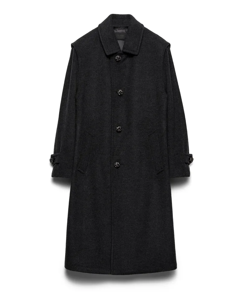 Prada Mantel Aus Wolle Und Kaschmir, Herren, Anthrazitgrau, Größe Anthrazitgrau