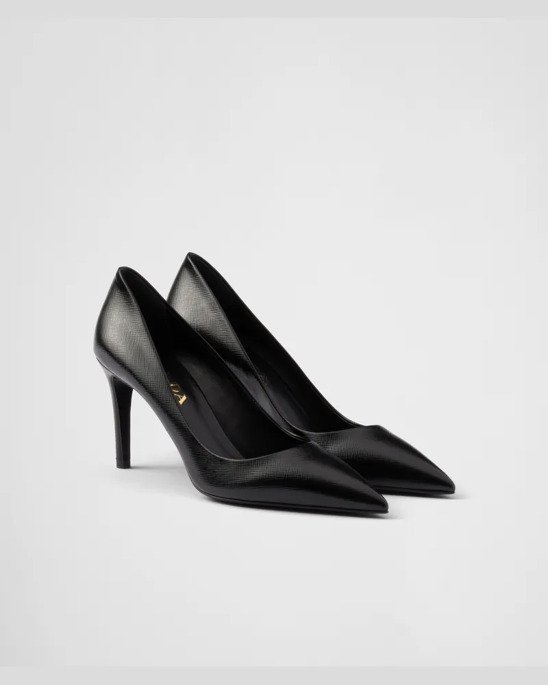 Prada Pumps aus Saffiano-Lackleder Schwarz