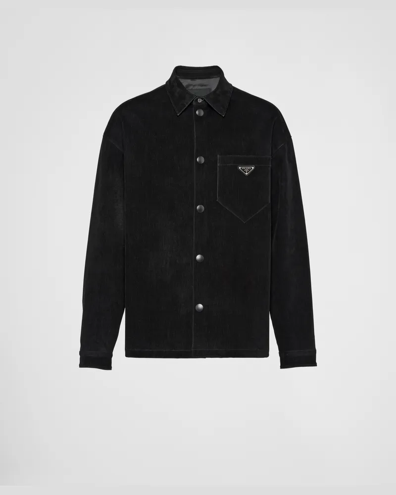 Prada Hemd aus Stretch-Baumwolle Schwarz